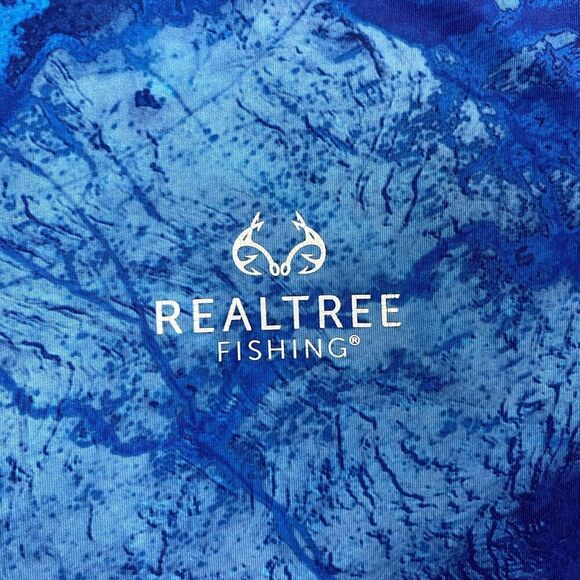 Realtree Shirt Blue Camo Performance Breathable Fishing Long Sleeve Size Large - Picture 3 of 7